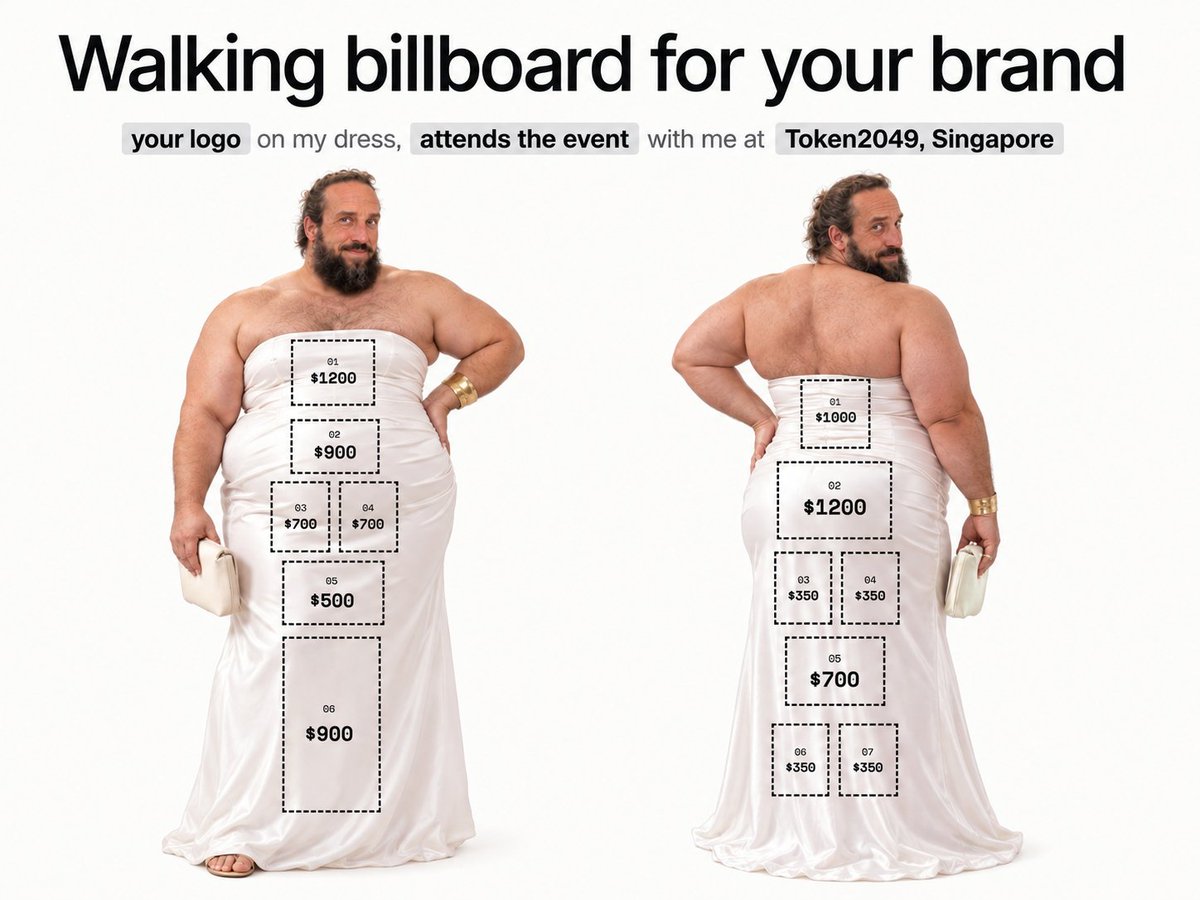 Parody image posted by Jonny Jelinek, recreating the sponsored-dress concept.