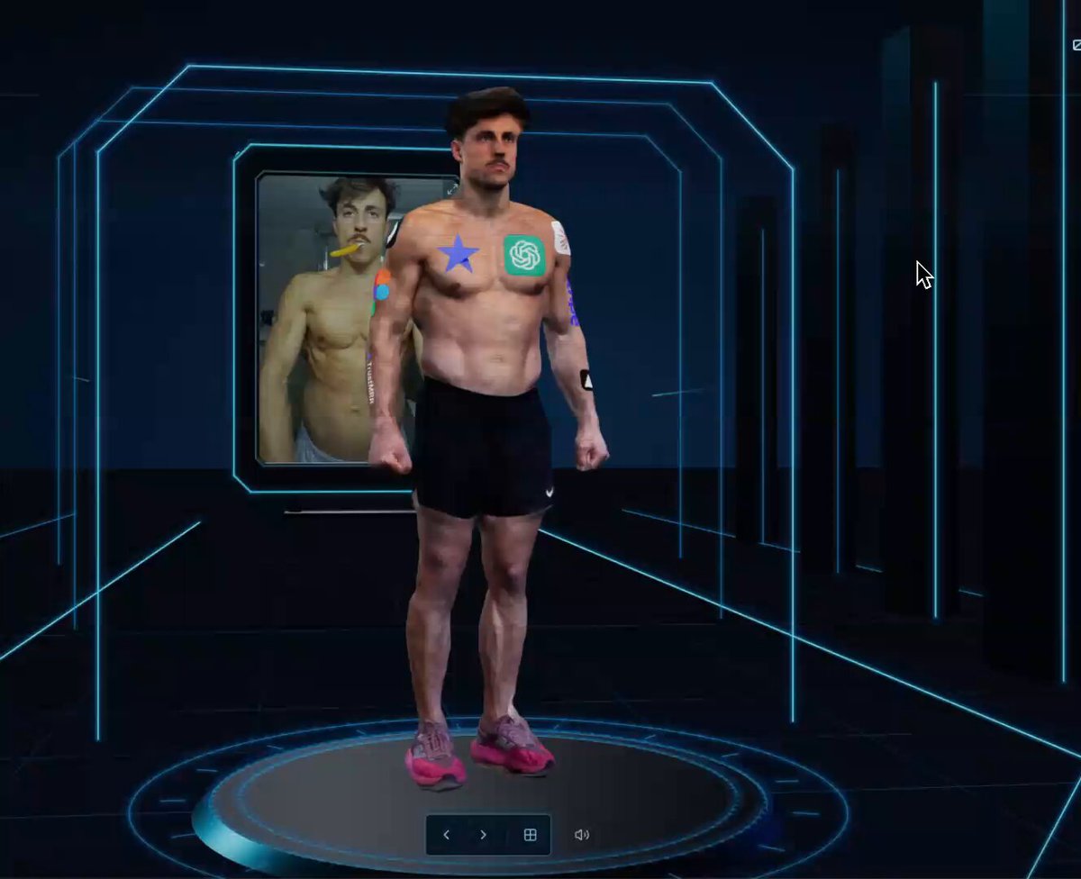 Image from Marc Lou’s original HYROX sponsorship video, showing his body ad-placement mockup.